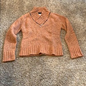 Orange and multicolored threaded sweater